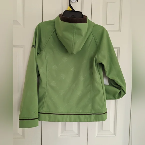 Columbia soft shell hoodie jacket, lined in fleece, lime green S. - Picture 2 of 10
